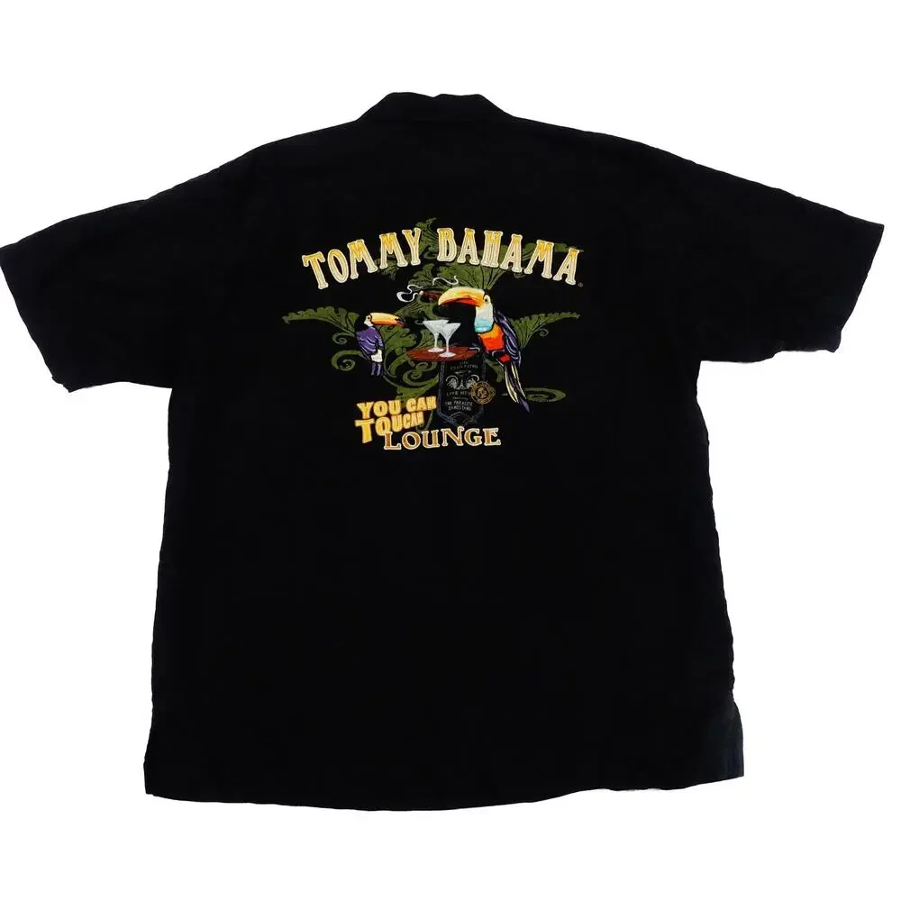 Tommy Bahama You Can Toucan Lounge Leaf Silk Hawaiian Camp Button Up Shirt Large - Picture 2 of 5